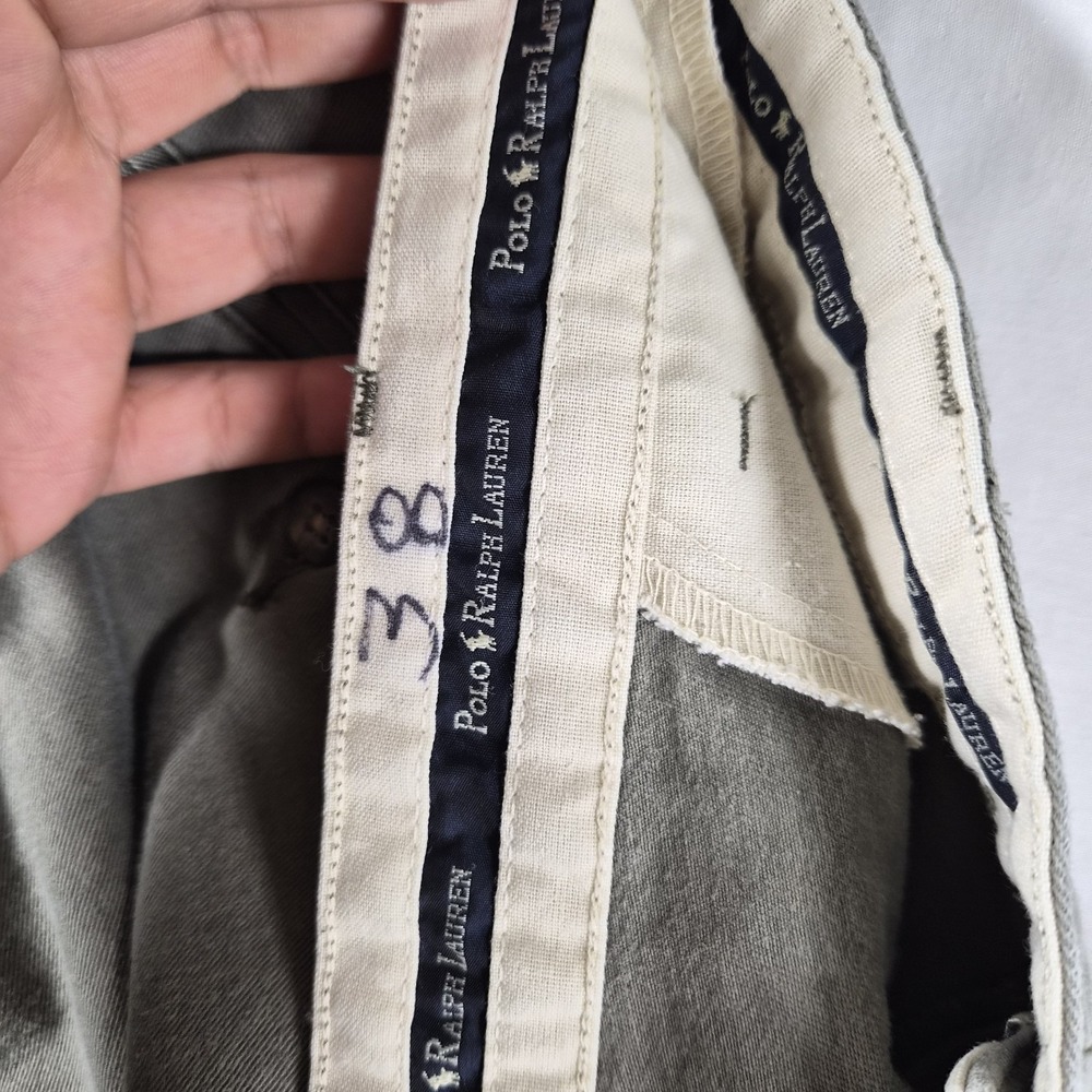 Vintage Polo Ralph Lauren Pleated Chino Pants Men's 38x30 Gray 100 Cotton - Picture 16 of 16